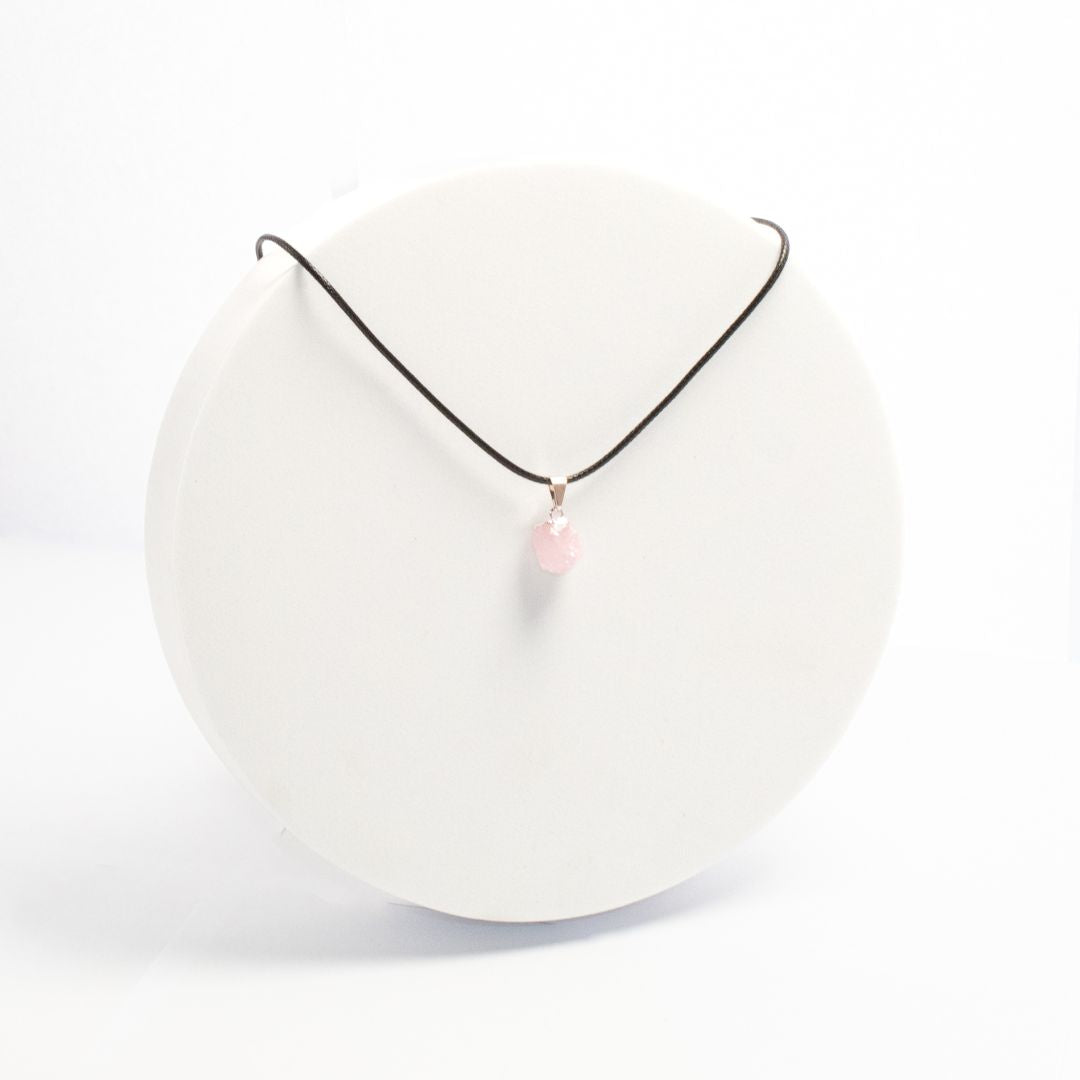 Colgante Piedra Natural Cuarzo Rosa