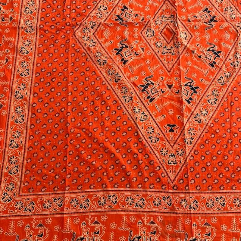 Cubrecama 2 Plazas Naranja Elefantes Sagrados