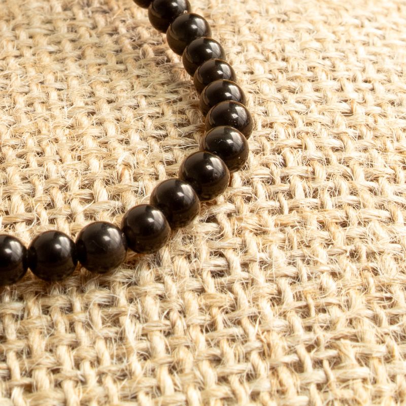 Pulsera Ajustable Obsidiana Negra 4mm