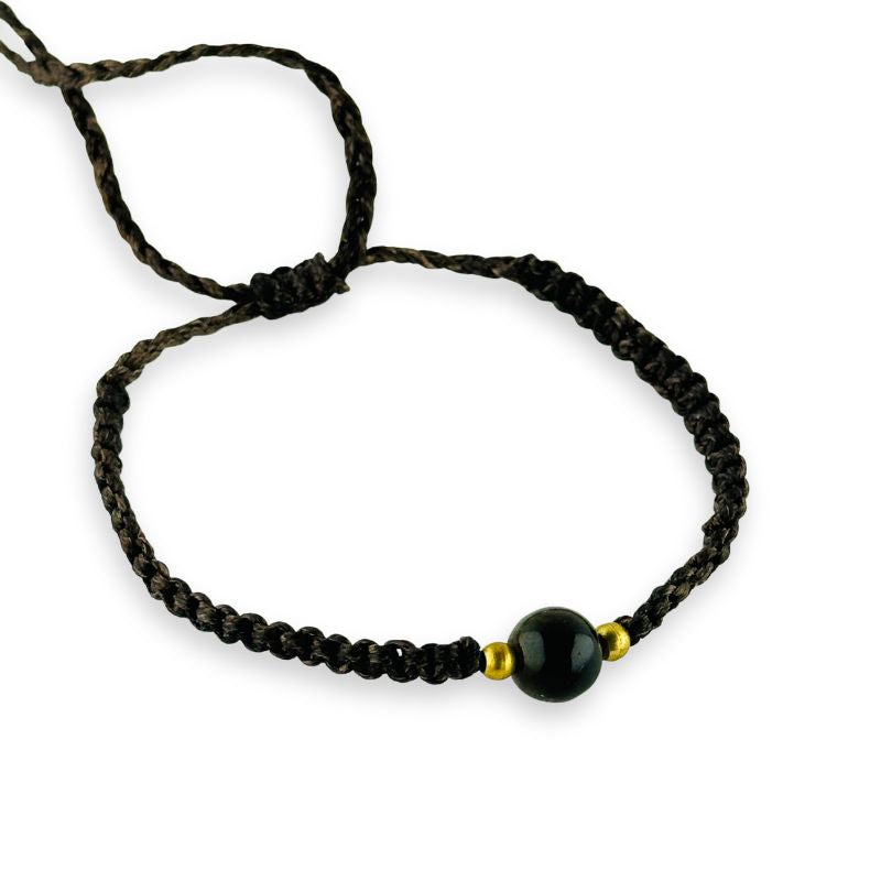 Pulsera de Hilo 6mm Ajustable con Piedra Preciosa