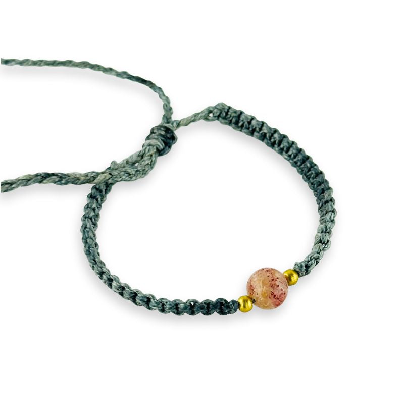 Pulsera de Hilo 6mm Ajustable con Piedra Preciosa