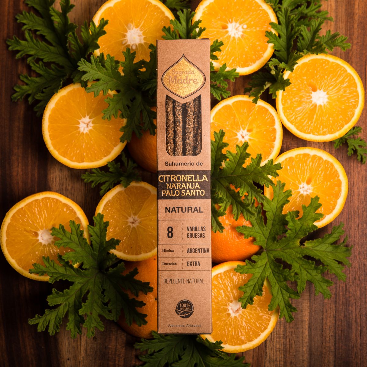 Sahumerio Citronella, Naranja y Palo Santo Natural