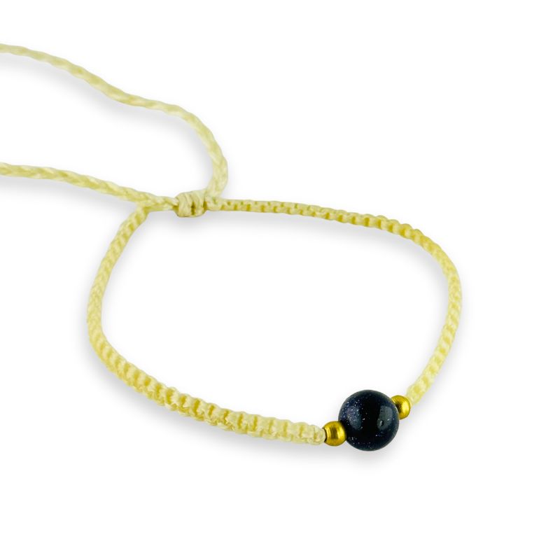 Pulsera de Hilo 6mm Ajustable con Piedra Preciosa