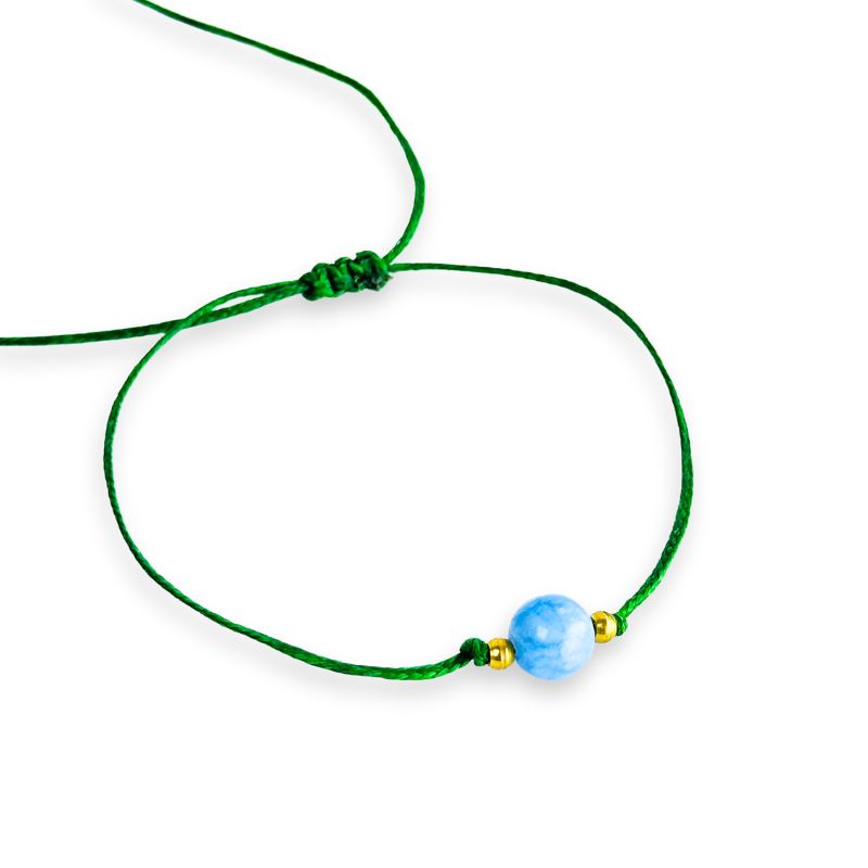 Pulsera de Hilo Ajustable con Piedra Preciosa