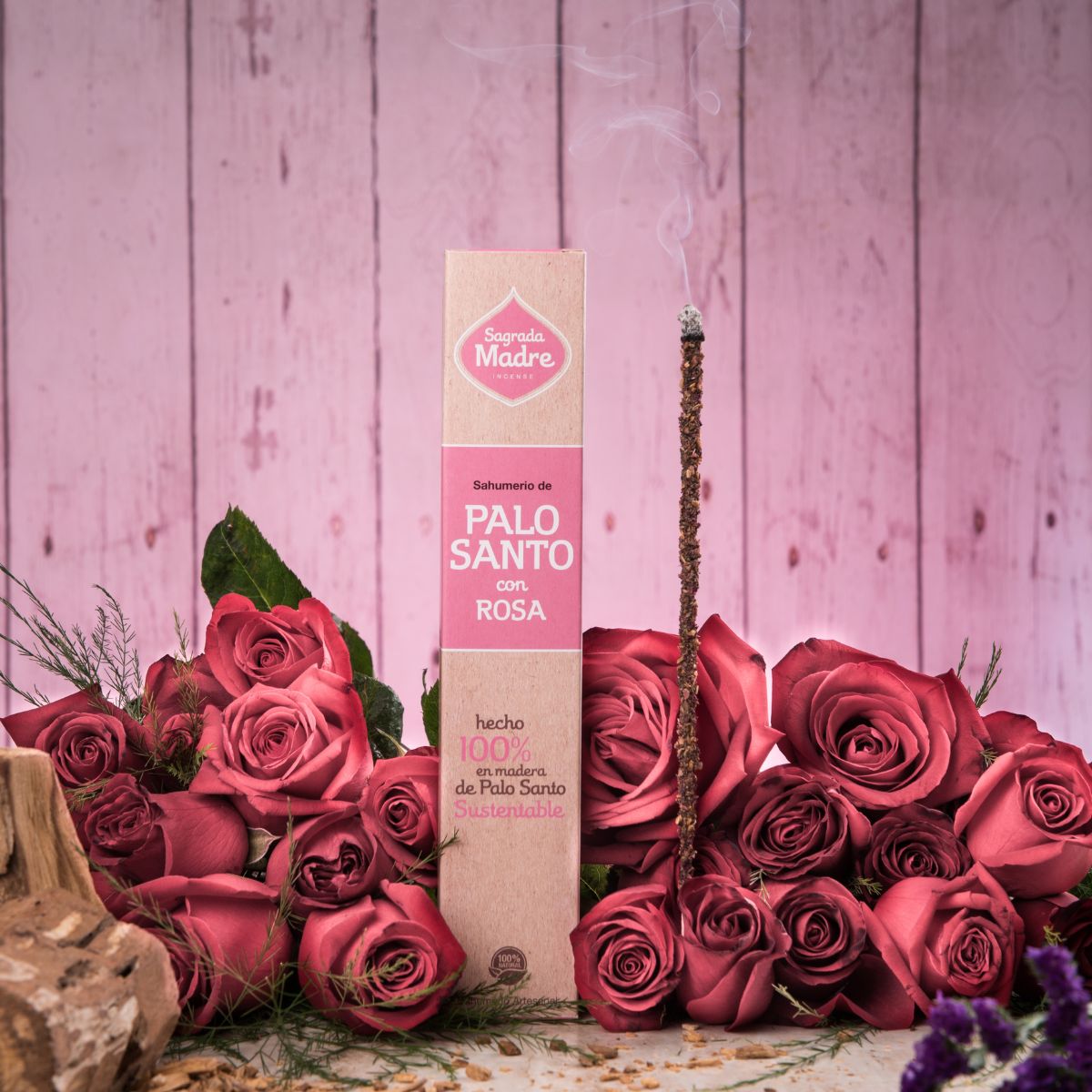 Sahumerio Palo Santo con Rosas