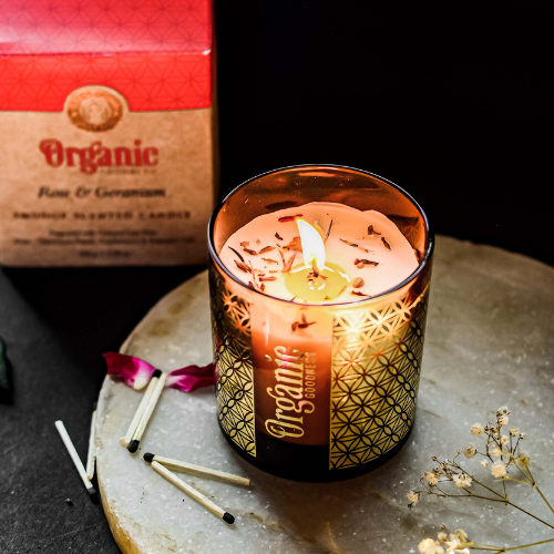 Vela Rosa y Geranio Organic Goodness
