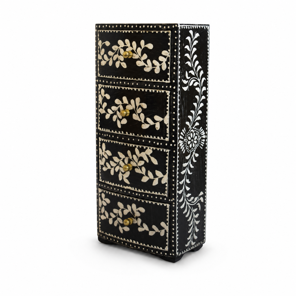 Cajonera Larga Negro 4 Cajones