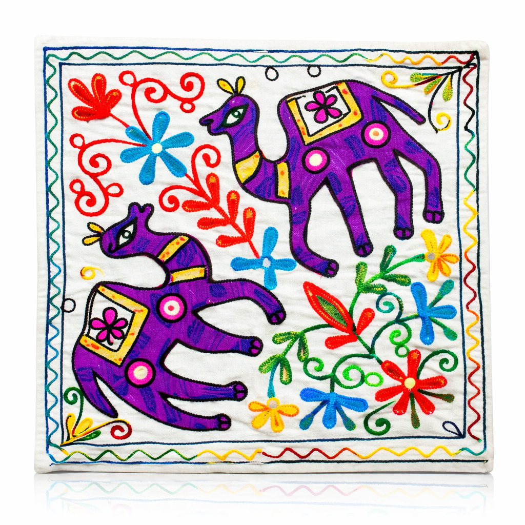 Funda de Cojín Camello Duo Morado