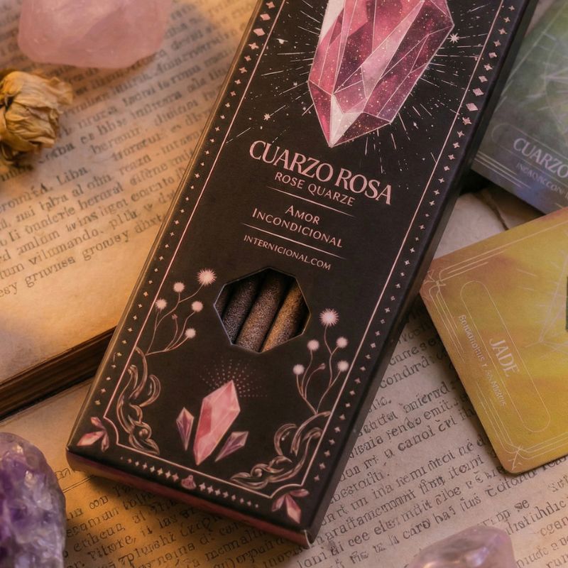 Sahumerio Tarot Gemas Cuarzo Rosado Rosa-Silvestre