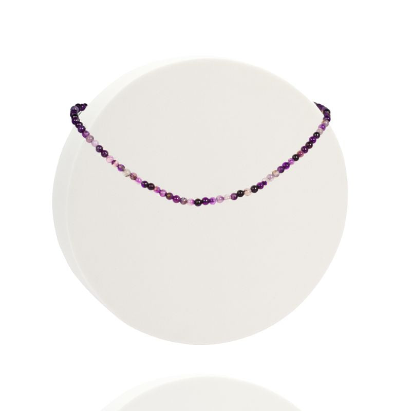 Collar Piedra Ágata Morada 4mm