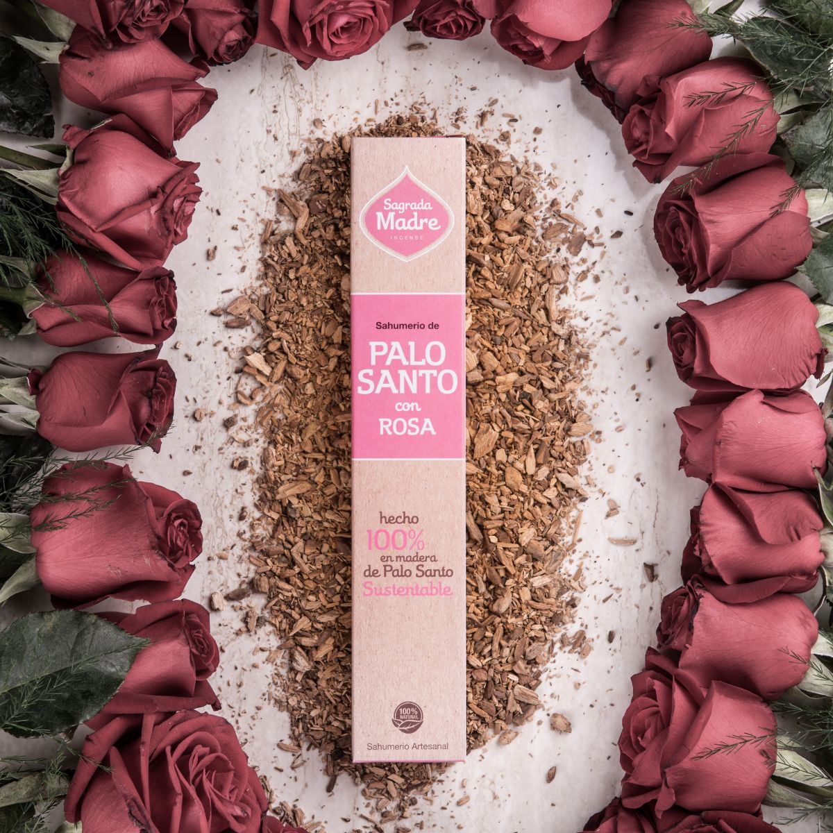 Sahumerio Palo Santo con Rosas