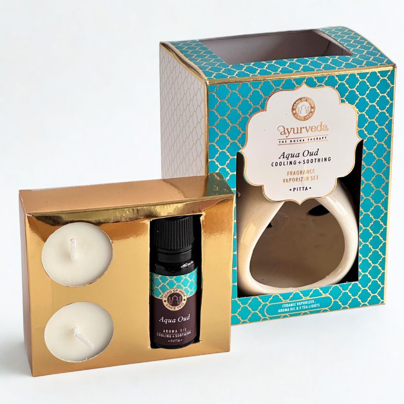 Kit Difusor de Cerámica Ayurveda Aguamarina