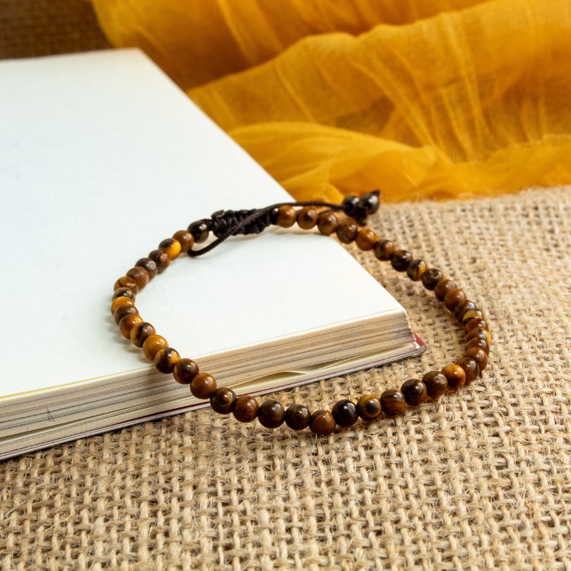 Pulsera Ajustable Ojo de Tigre 4mm