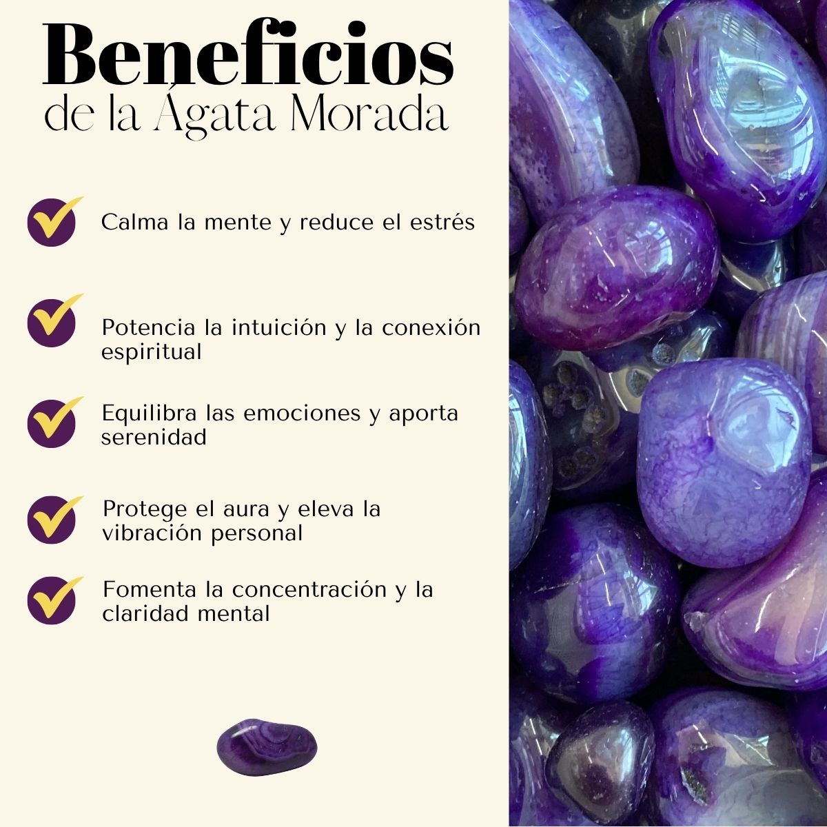 Pulsera Agata Morada 8mm