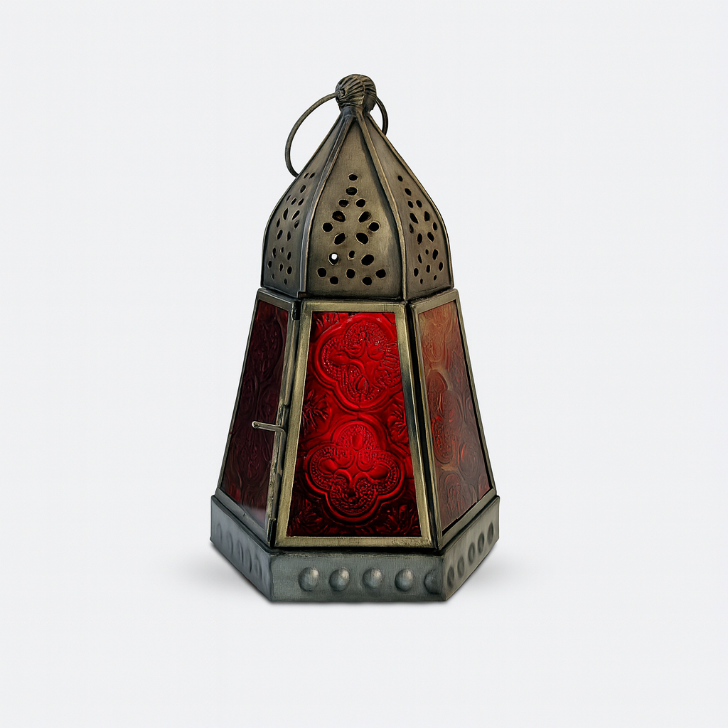 Porta Vela Farol Encantado Rojo