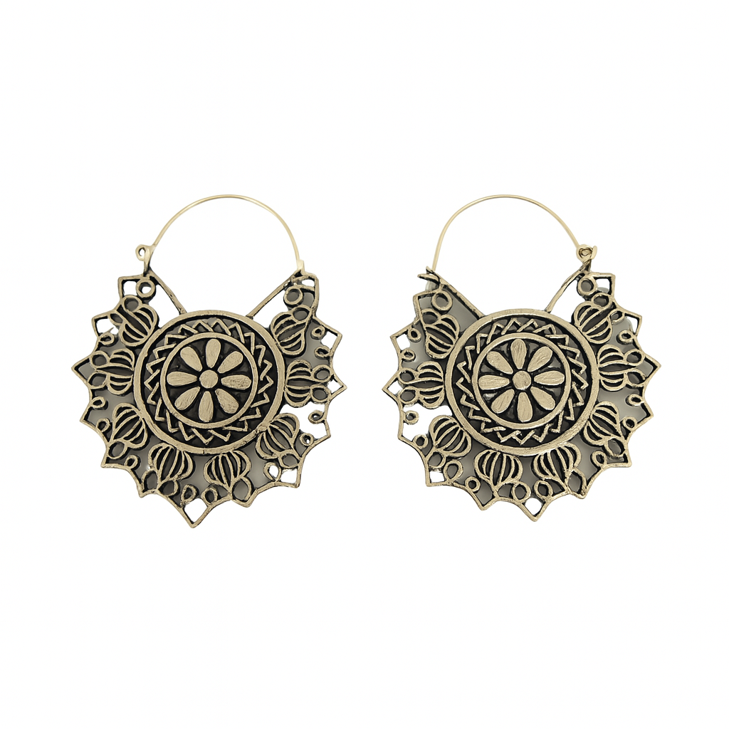 Aros Flor Royal Plateado