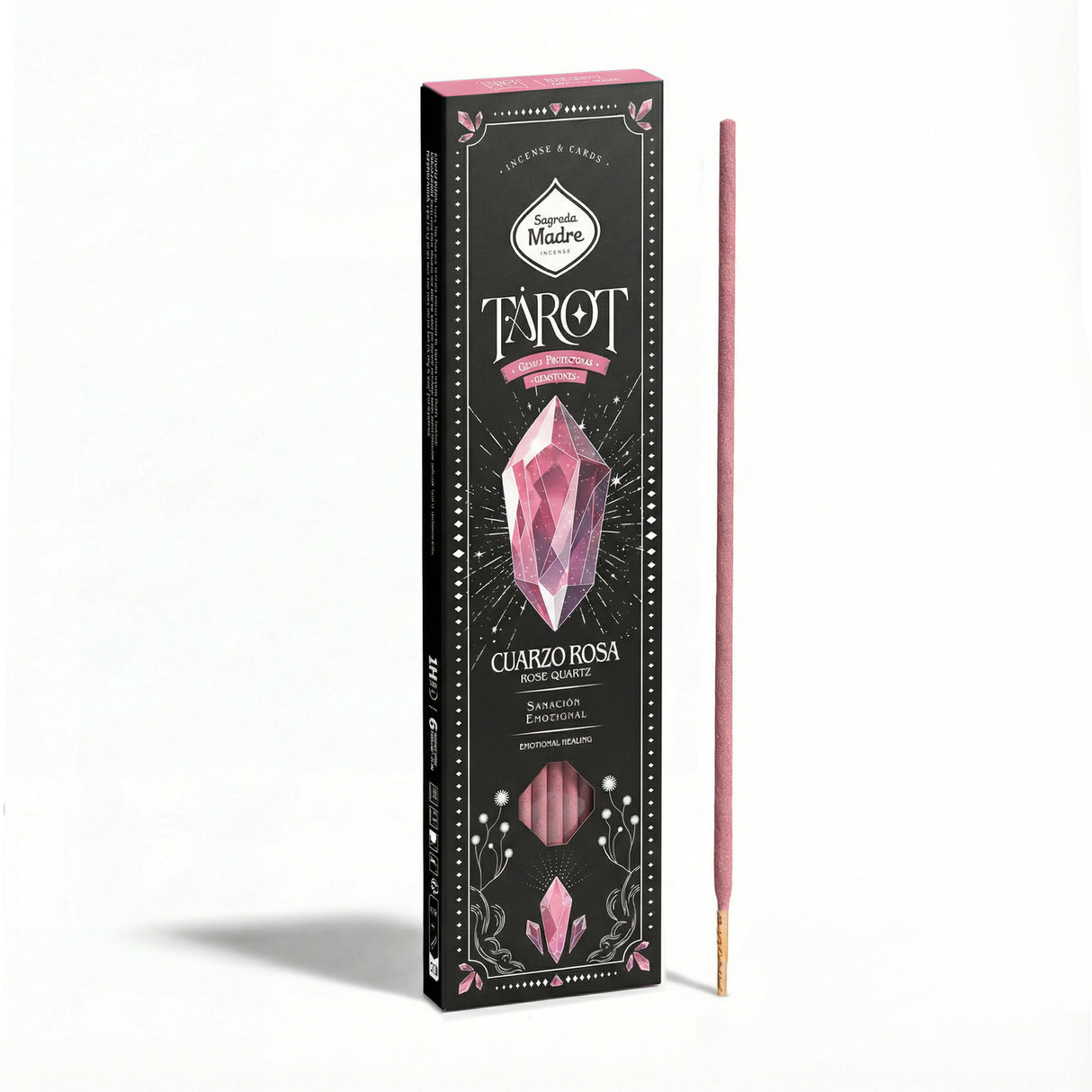Sahumerio Tarot Gemas Cuarzo Rosado Rosa-Silvestre