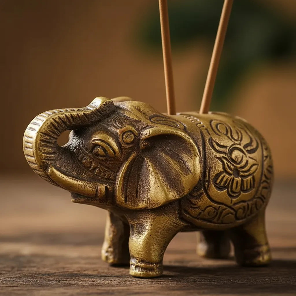 Porta Incienso Bronce Elefante Pequeño