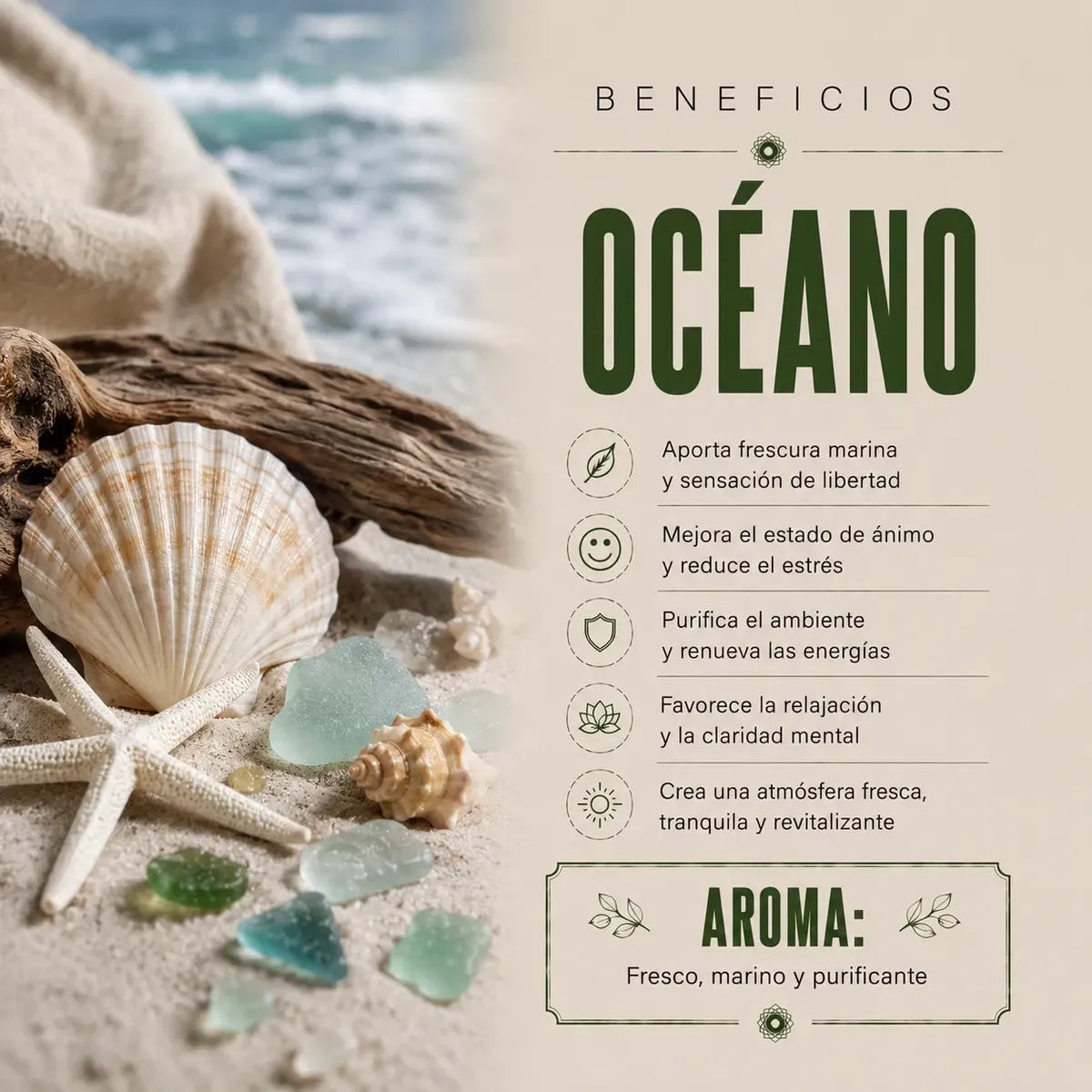 Incienso Brisa Marina con Piedras de Amazonita