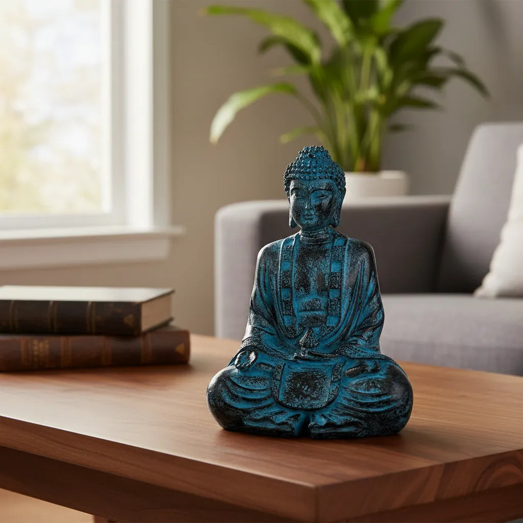 Buda Hindu Resina Azul