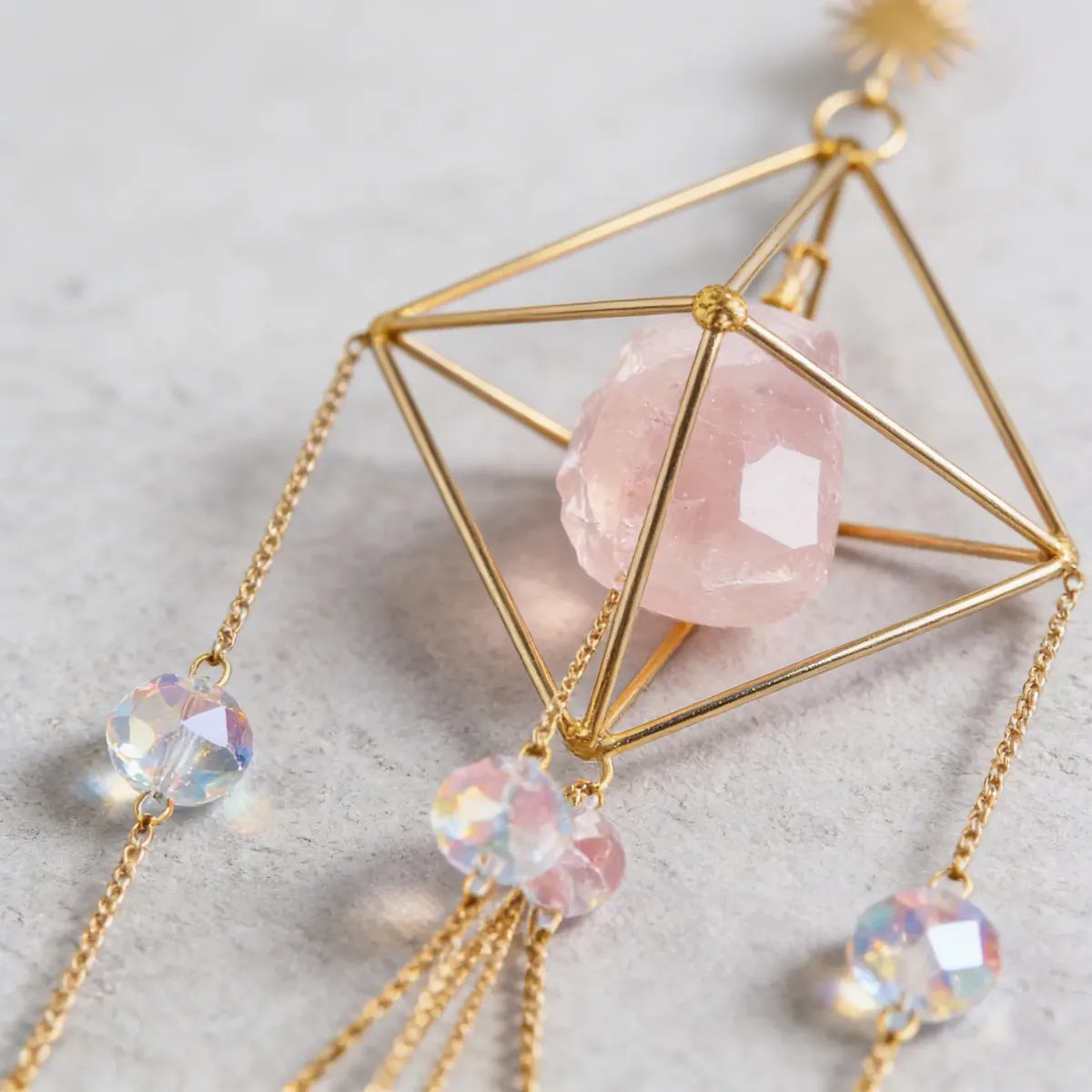Atrapasol Cristal Cuarzo Rosa