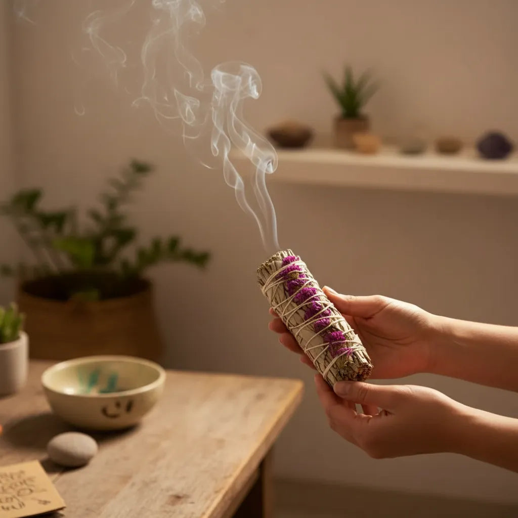 Sahúmo de Salvia Blanca con Lavanda Marina Morada