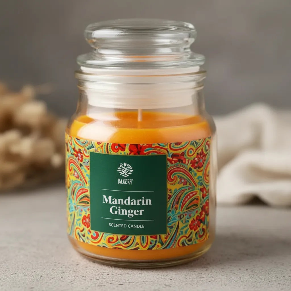 Vela Tapa Vidrio - Mandarina Jengibre