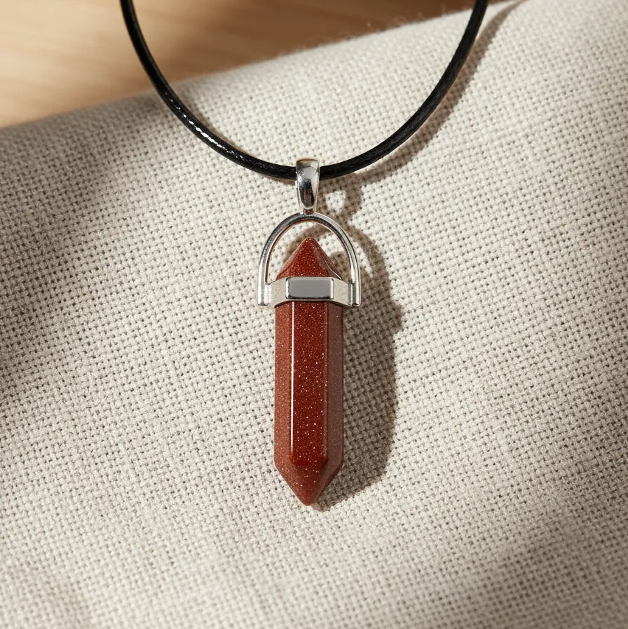Collar de Punta Lluvia de Estrellas Rojo
