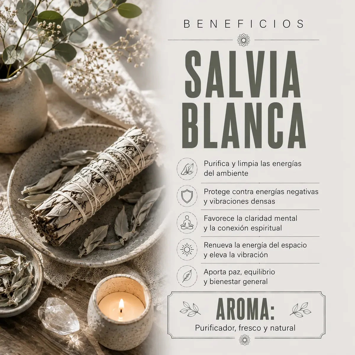 Incienso Nag Champa Salvia Blanca