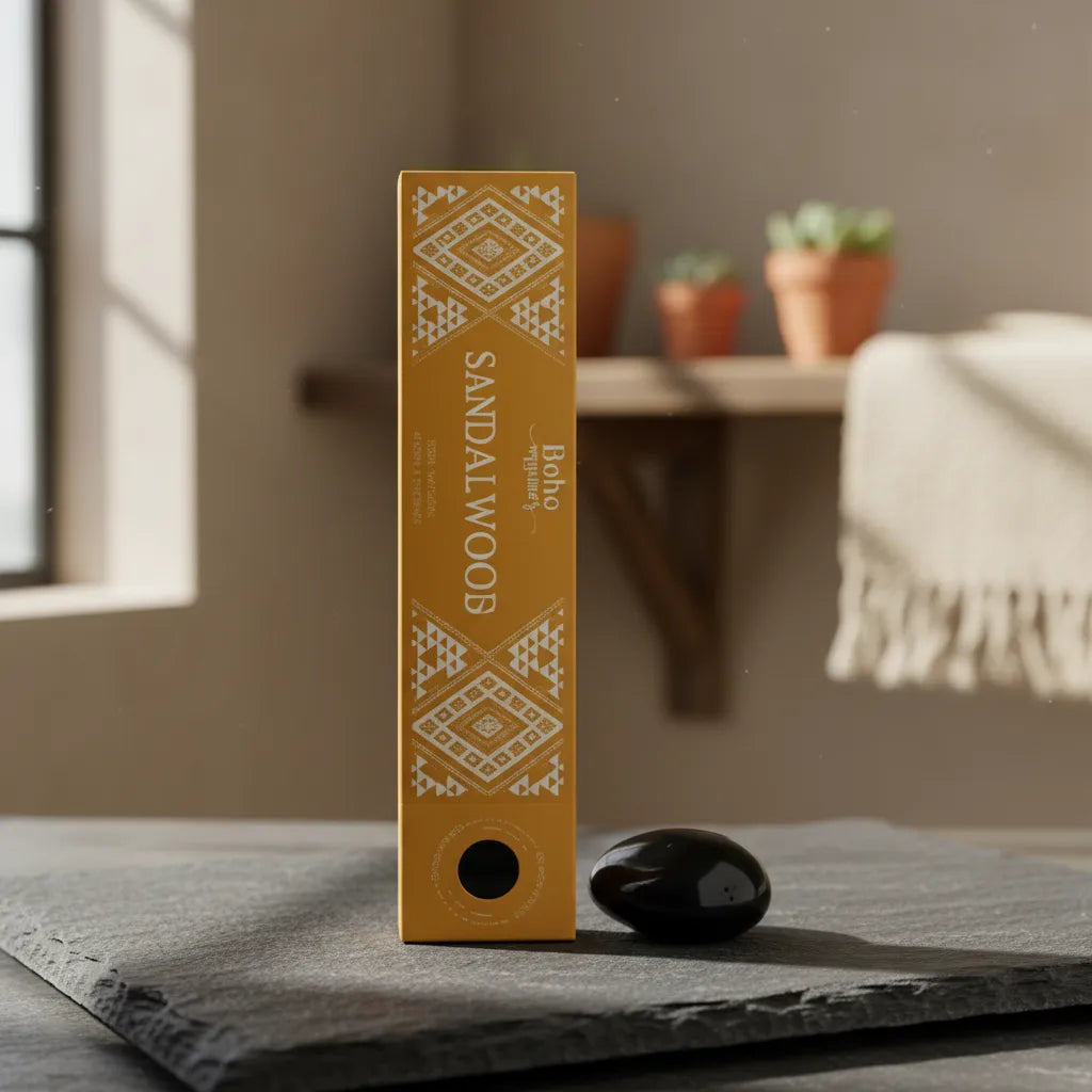 Incienso Sandalwood con Ágata Negra