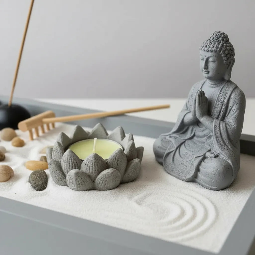 Jardin Zen Budda Rezando