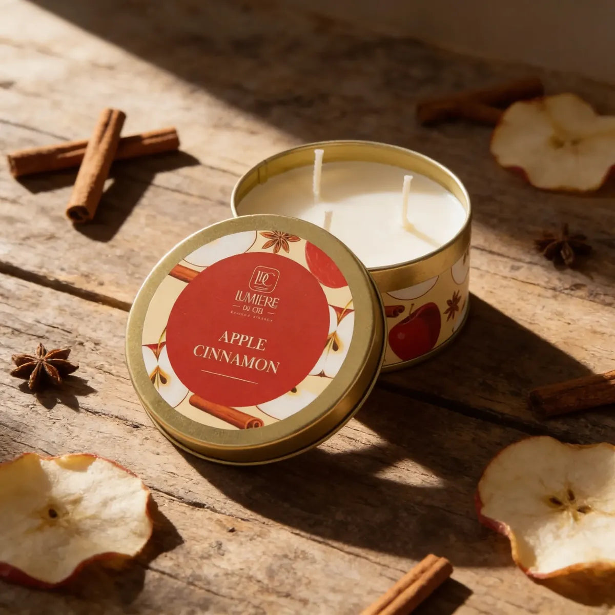 Vela Metal Manzana Canela