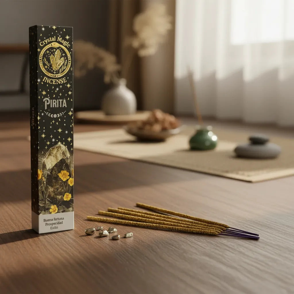 Incienso Palo Santo con Piedras de Pirita