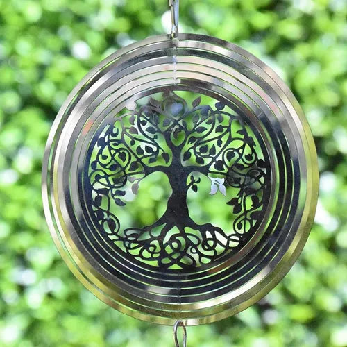Anillo de Viento Árbol de la Vida Plateado
