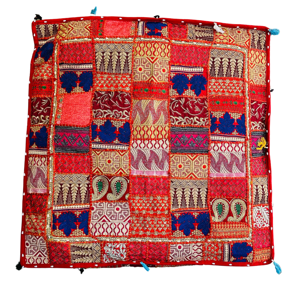 Cojin Rojo Indio Patchwork Talla XL
