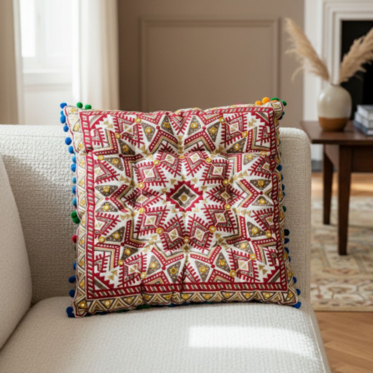 Cojin Rojo Cuadrado Chico