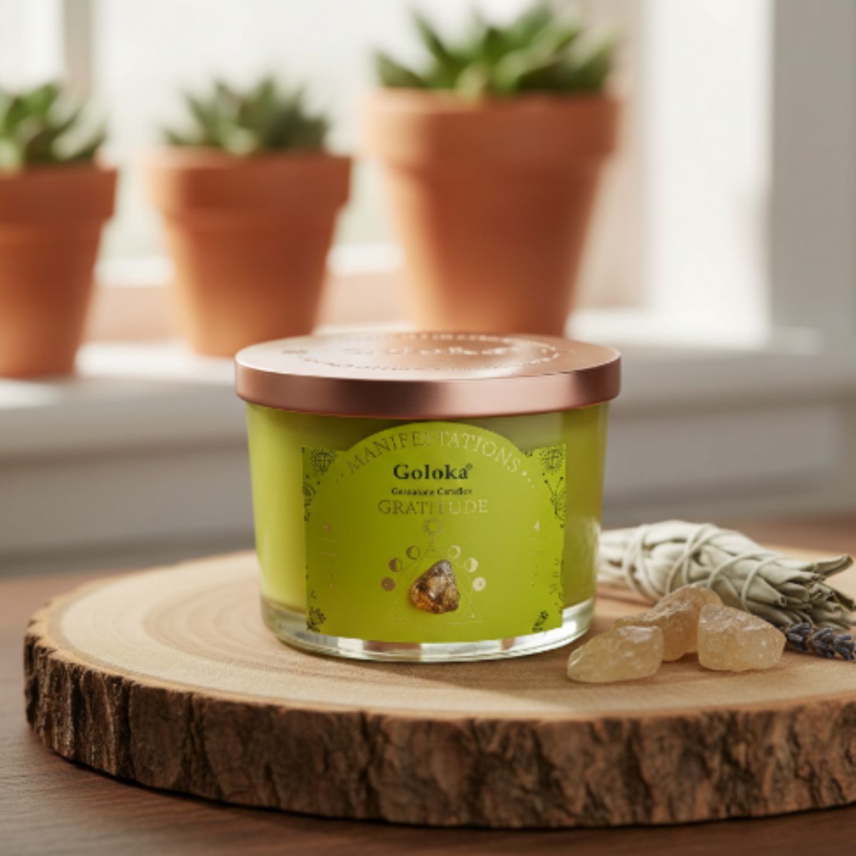 Vela Frankincense con Ojo de Tigre - Gratitud