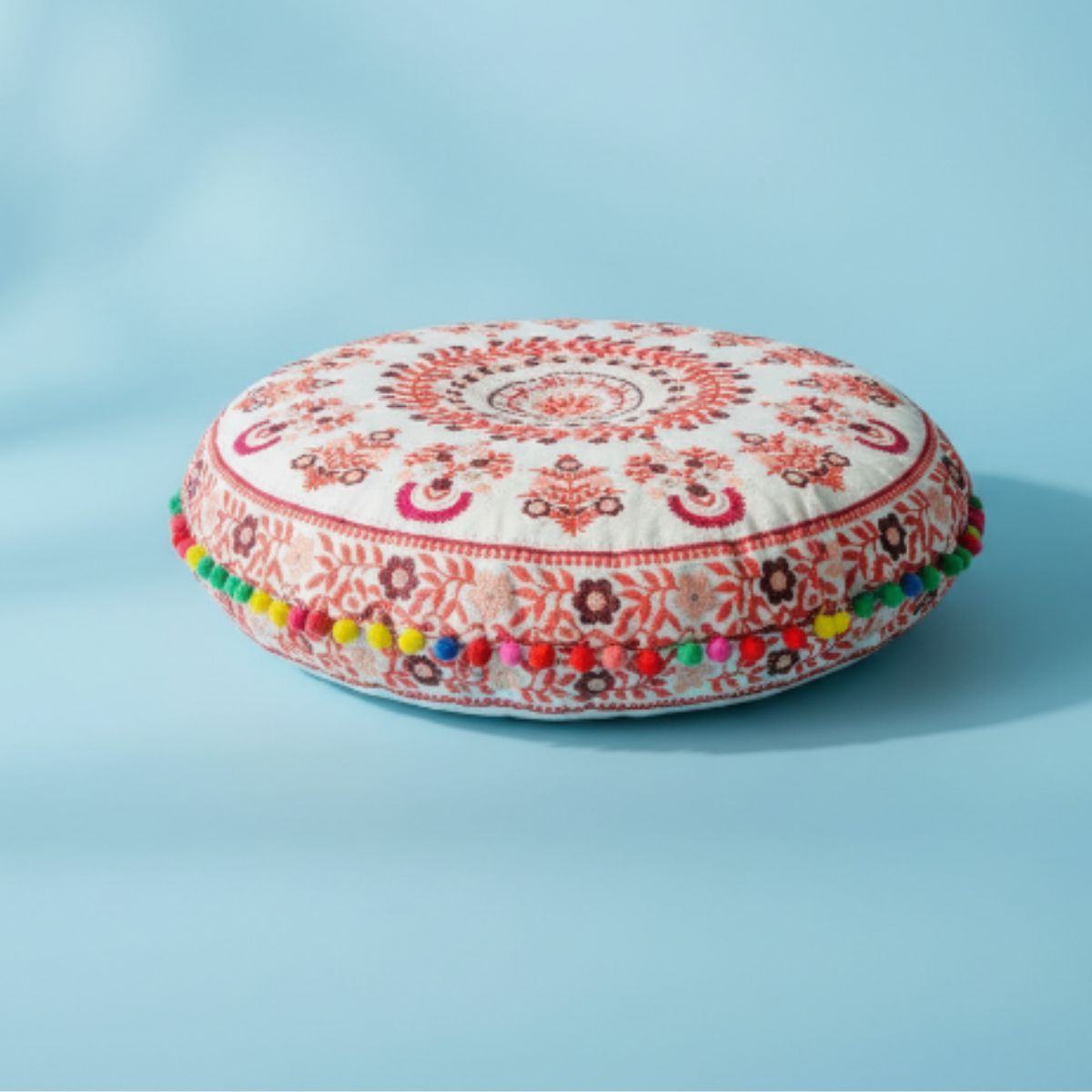 Cojin Rosado Indio Redondo Chico