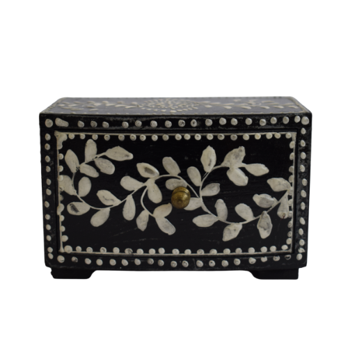 Cajonera India Negro Floral