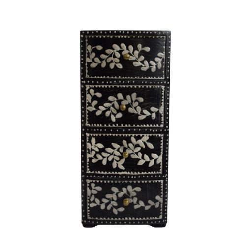 Cajonera Larga Negro 4 Cajones