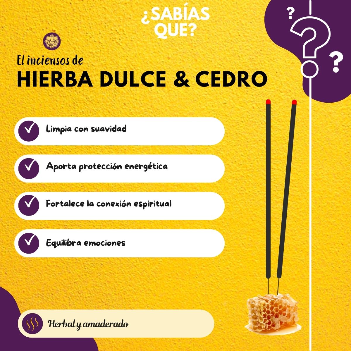 Incienso Hierba Dulce + Cedro