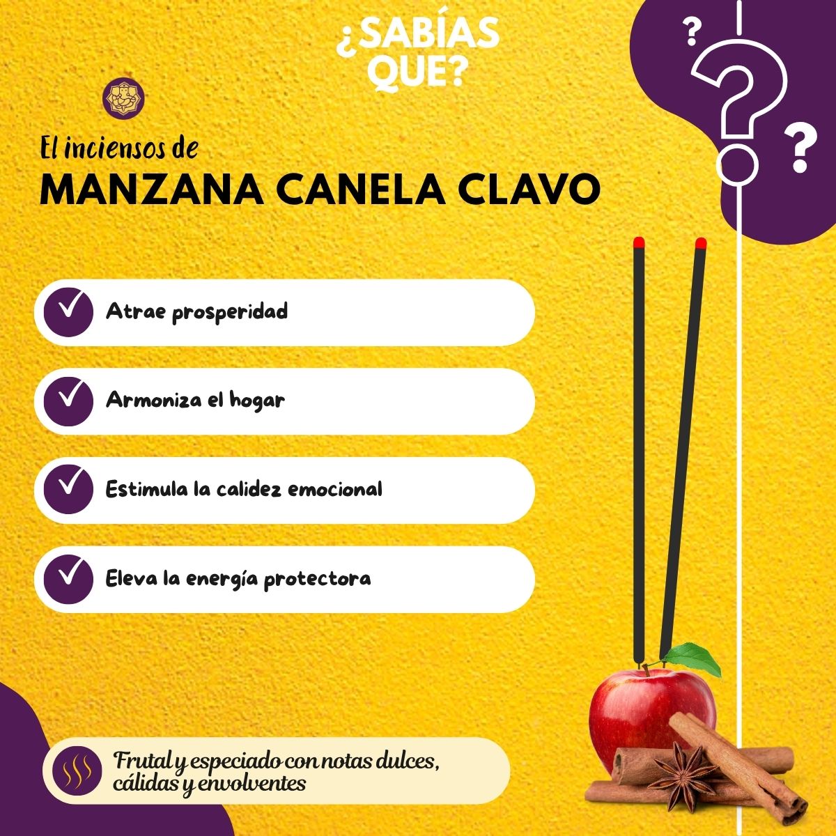 Incienso Manzana Canela y Clavo - Tabla Brand
