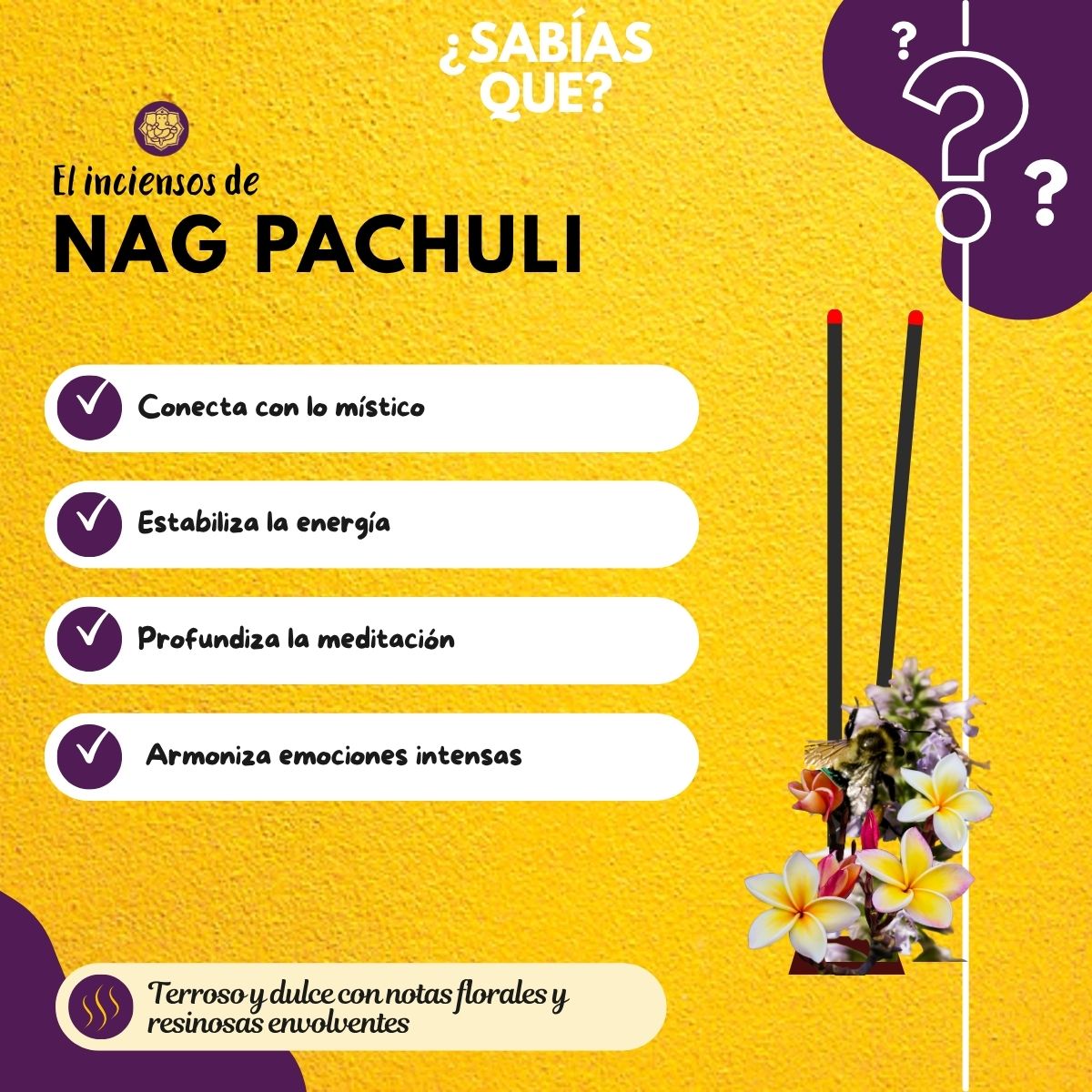 Incienso Temple Bells Nag Champa y Patchouli