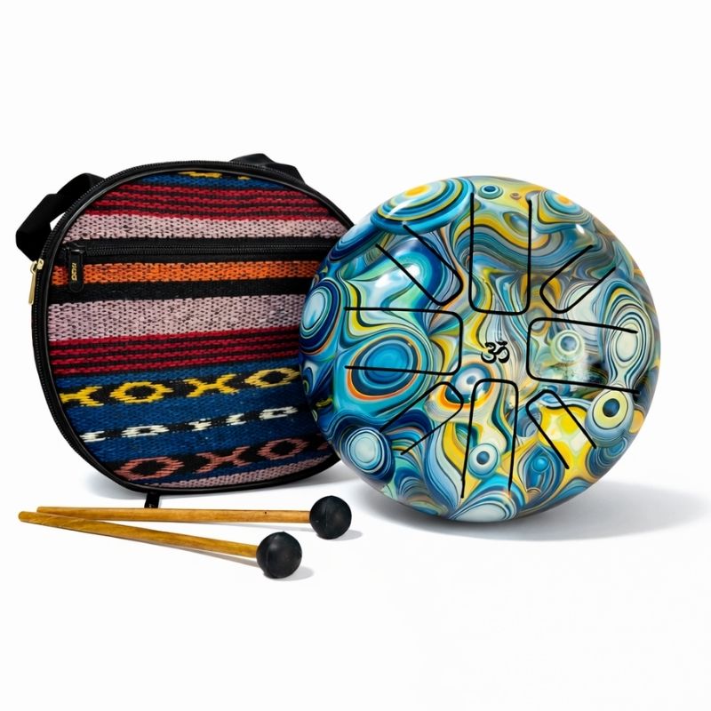 Hand Drum Tambor - Happy Aura Azul Mediano