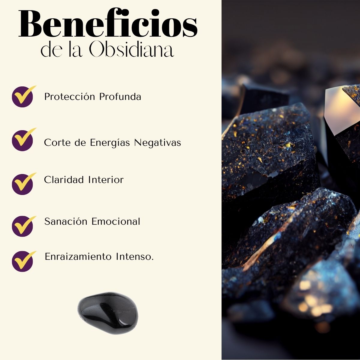 Pulsera Obsidiana 8mm