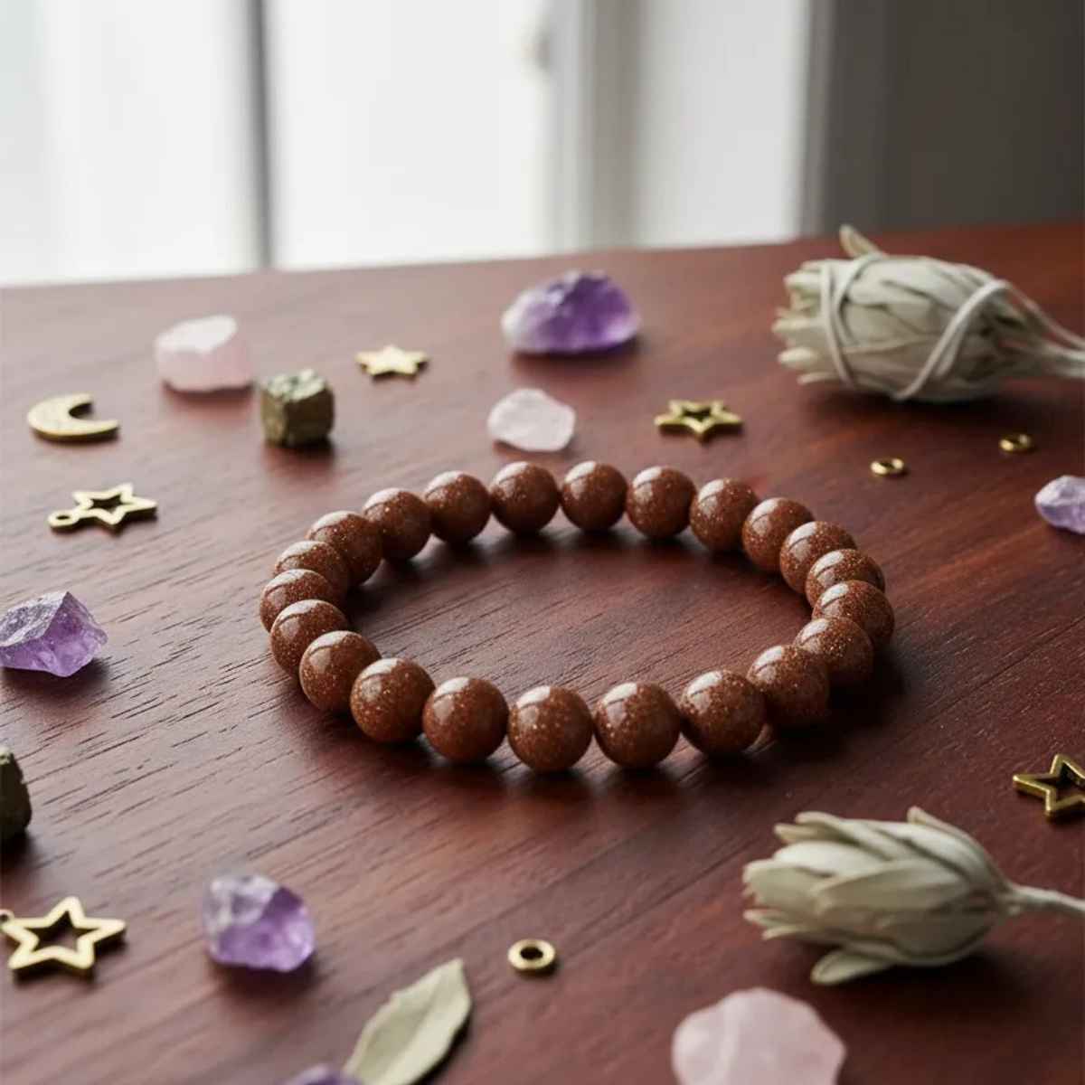 Pulsera Lluvia de Estrellas Roja 8mm