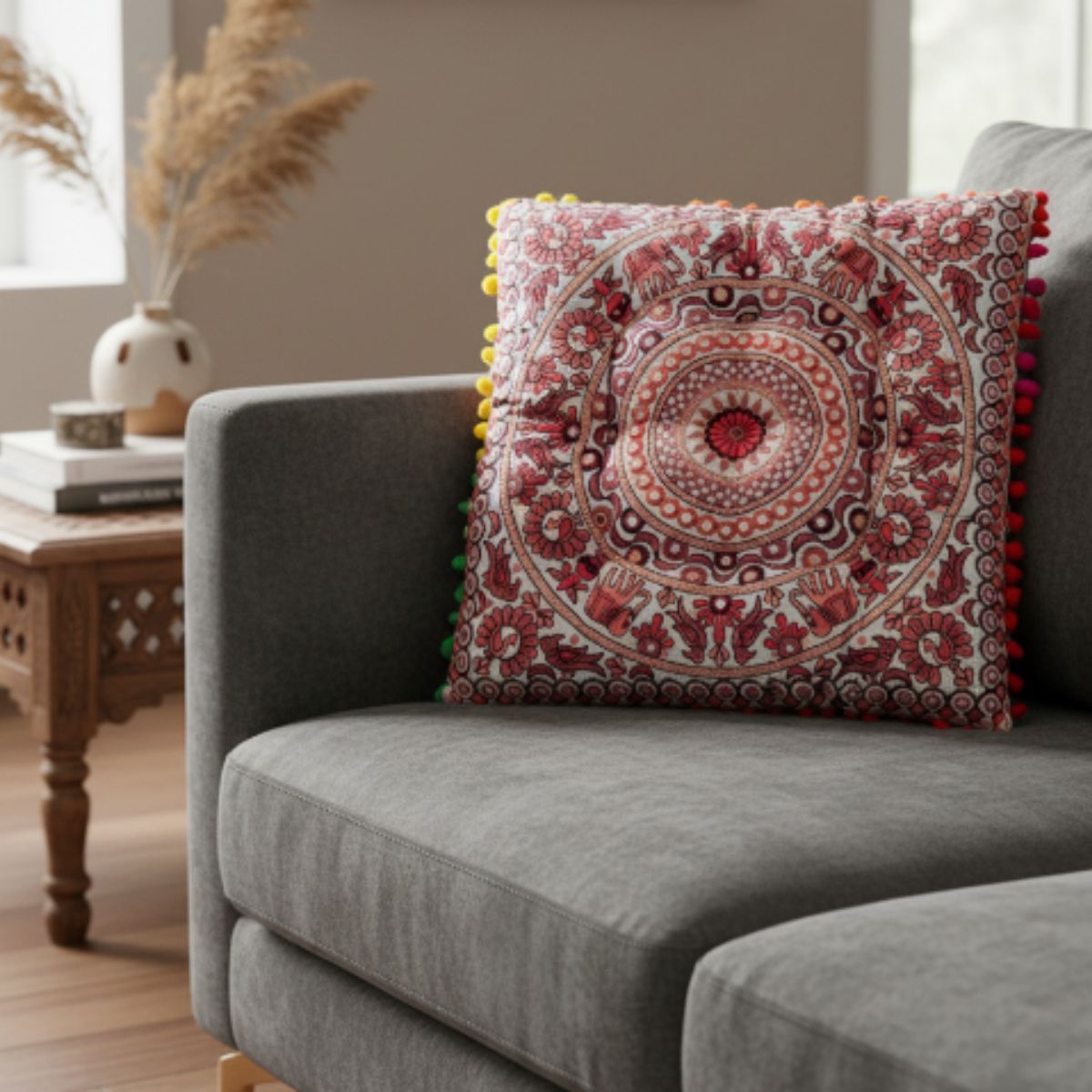 Cojin Rosado Cuadrado Chico