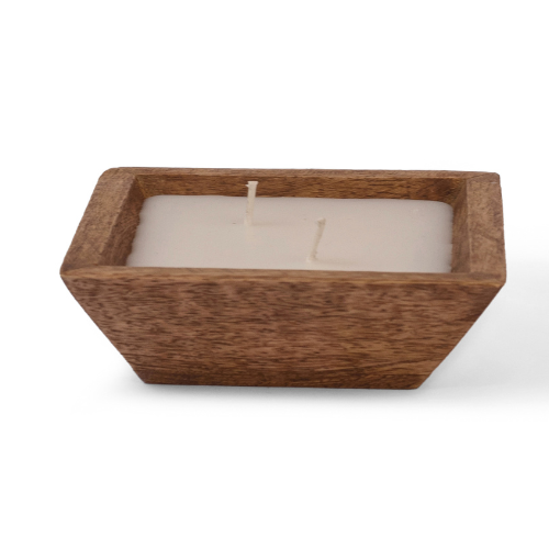 Vela Madera Cuadrada Té Blanco y Granada