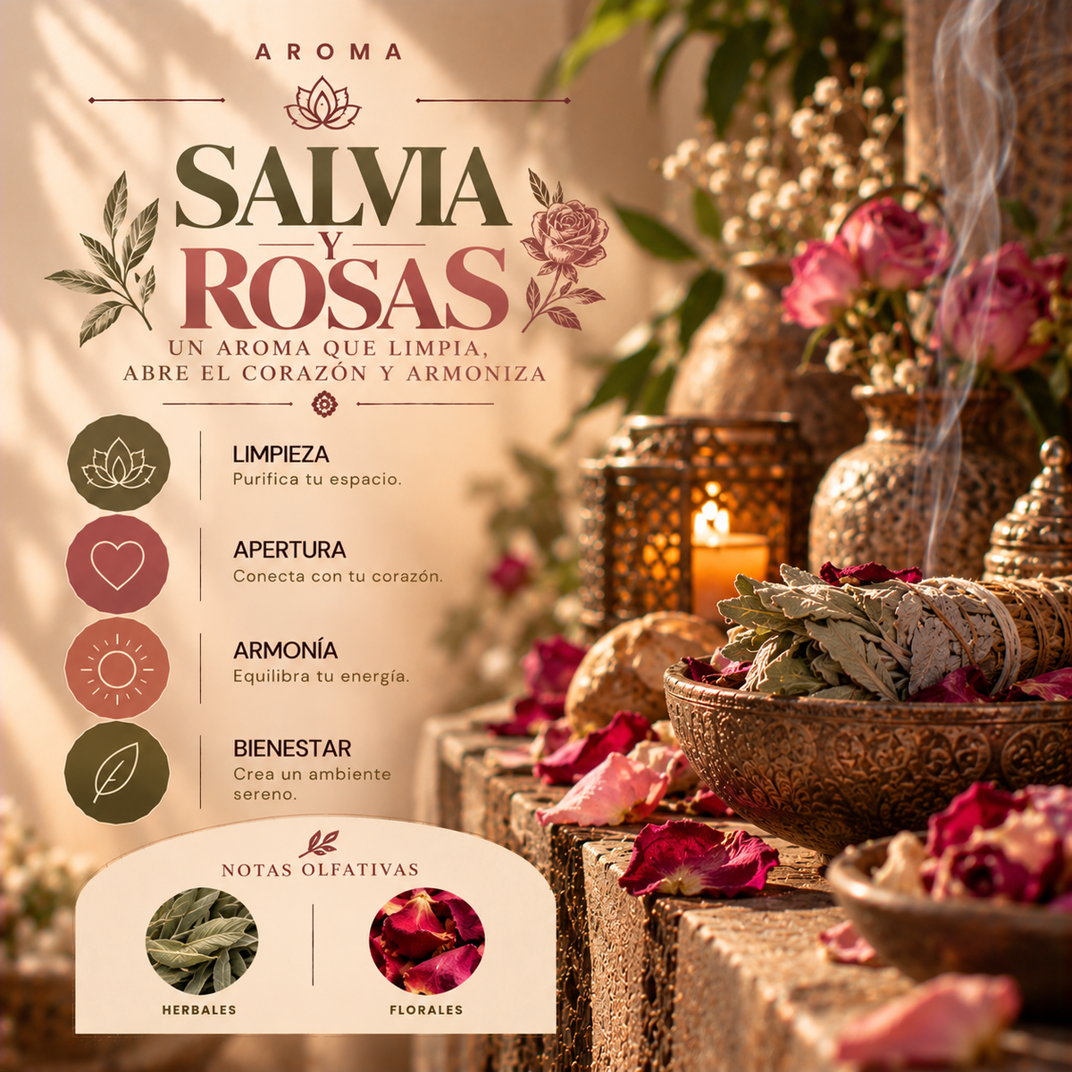 Incienso Salvia Blanca + Rosa Salvaje