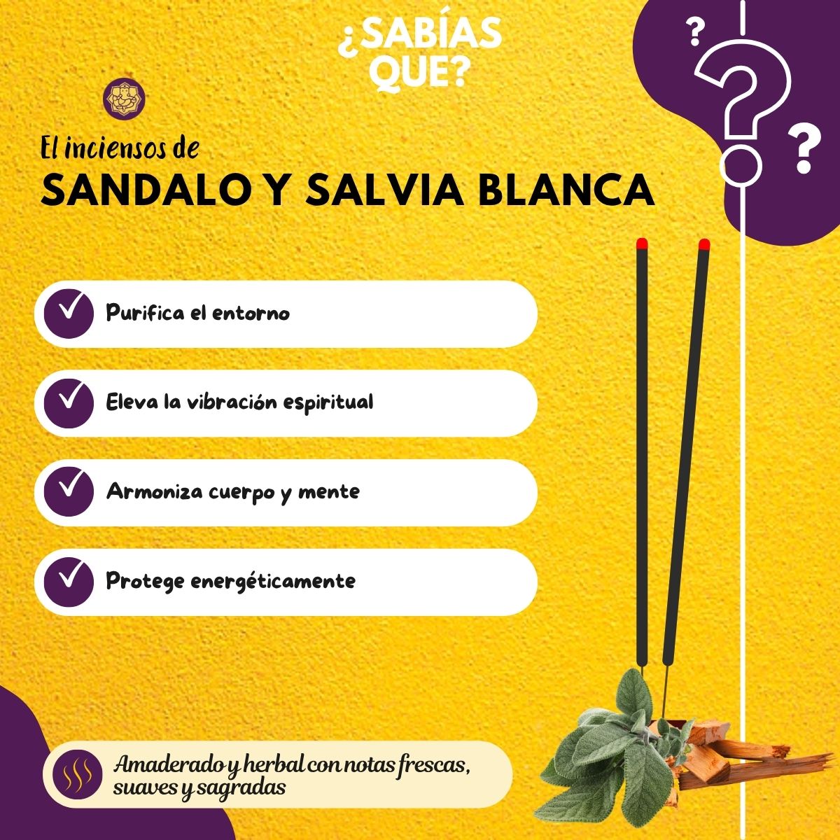 Incienso Heritage Sandalo con Salvia Blanca